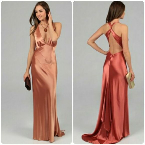 Issue New York Dresses & Skirts - Issue NY Sleeveless Criss-Cross Open-Back Long Coral
